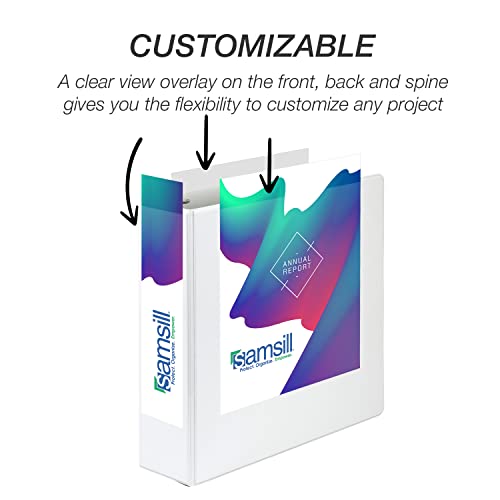 Samsill Durable 3 inch 3 Ring Binder, D Ring Binder, 100% Recycled Chipboard, White, 12 Pack - color: White, size: 12 Pack, style: 3 Inch