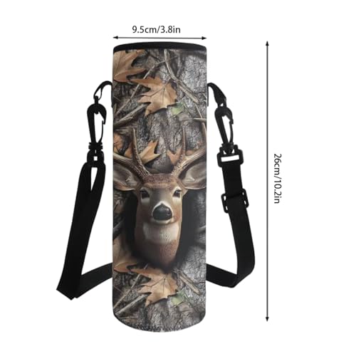 Horeset Deer Camo Kids Boys School Backpack with Insulated Lunch Tote Water Bottle Sling Bag Set of 3, Large Capacity 17inch Bookbag Schoolbag with Adjustable Padded Shoulder Straps - color: Deer Camo