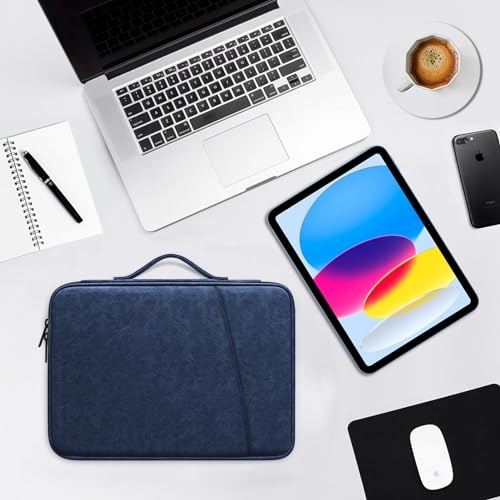 DTTO 9-11 Inch Tablet Sleeve Bag for iPad A16 11-in/Air 11-in M3 M2, iPad 10th Gen 10.9", iPad 9/8/7th Gen 10.2", iPad Air 5/4th Gen 10.9", iPad Pro 11, Galaxy Tab A9+, Waterproof Travel Bag, Navy - color: Navy Blue, size: 9-11 Inch