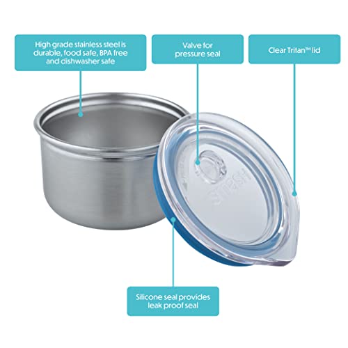 Smash Stainless Steel Mini Dressing/Sauce Pots, Blue, 60 ml Capacity (Pack of 3) - color: Blue, size: 3 x 60 ml (2 fl oz)
