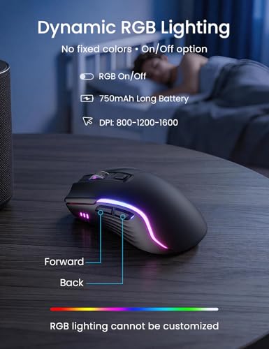 SABLUTE Wireless Keyboard and Mouse Combo, Rechargeable 4000mAh Light up Quiet Keyboard with Wrist Rest & Phone Holder, Ergonomic Silent Typing for PC/Mac/Laptop/Windows/Chrome OS
