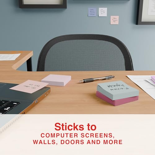 Staples Ultra Sticky Notes, 4" x 4", Ocean Mist Collection, 6 Pads/Pack (ST62876) - style: Ocean Mist