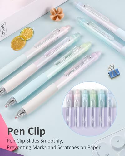 Erasable Pens, 6 Pack Fine Point 0.5mm Black Erasable Gel Pens with 360°Rotating Erasers, Make Mistakes Disappear, Comfort Grip for Drawing, Writing, Planning, and Crossword Puzzles (Black Ink) - color: Black Ink