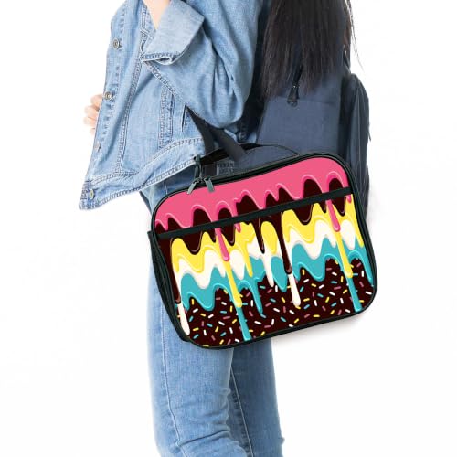 Donut Ice Cream Lunch Box Insulated Reusable Lunch Bag Tote Cooler for Women Men Boy Girl School Work Office Picnic - color: Donut