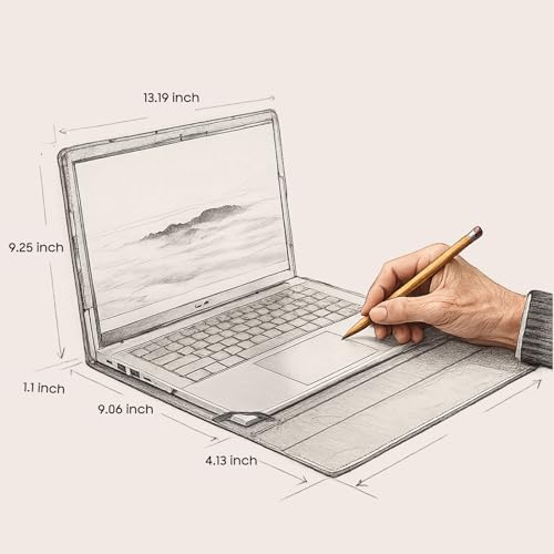 Fintie Laptop Sleeve for 14 Inch Chromebook with Pocket, PU Leather, Black | Fits for Acer Chromebook Plus 514 CB514-4HT, ASUS Chromebook Flip CX1 CX1400FKA-AS88F, Samsung Galaxy Chromebook Go - color: Black
