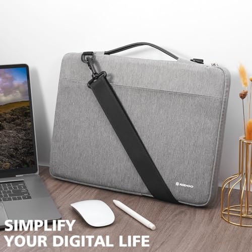 NIDOO Laptop Sleeve 17.3 inch Computer Carrying Case Handle for 17.3" Lenovo Legion 5 / 5i / IdeaPad L340 / 17.3" HP ENVY Laptop 17t-cw000 / Gaming Pavilion 17 / Acer Chromebook 317 / Asus ZenBook - color: Gray - Shoulder, size: 17-17.3 inch