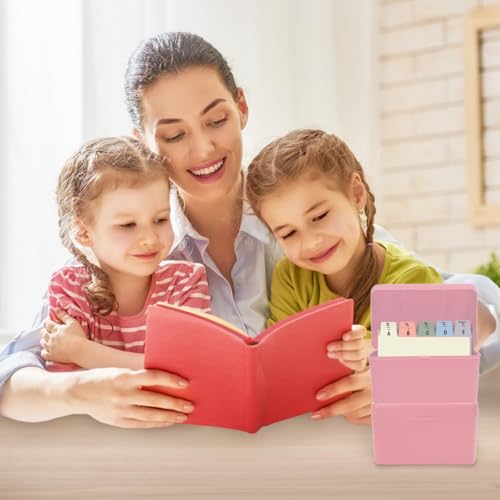 H4D 3x5 Index Card Holder with 100 Index Cards and 25 Dividers, Light Pink | 3x5 Inch Plastic Box, Heavyweight 3x5 Index Cards, Plastic 3x5 Index Card Dividers, Snap Closure Lid - color: Light Pink, size: 3"x5"