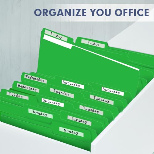 File Folder, PANDRI 120 Pack File Folder, 1/3 Cut Tab, Letter Size, Filing Folder for Office School Business, Green - color: Green