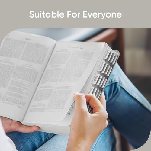 EssexWares - Silver Mist Bible Tabs for Old and New Testament, 80 Large Print Tabs for Bible Study, Water-Resistant and Durable Index Tabs for Women and Men - 1.7" Wide - color: Silver Mist
