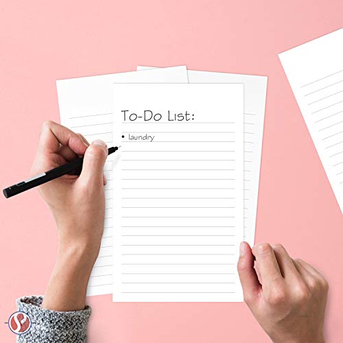 Thick White Note Cards for notes or thoughts, Printed black ruled lines Both sides - Vertical Ruled Cards "100 per pack" (4 x 6)