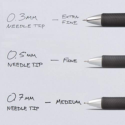 Pentel® EnerGel™ Deluxe RTX Retractable Liquid Gel Pens, Fine Point, 0.5 mm, 54% Recycled, Blue Barrel, Black Ink, Pack Of 12 Pens - color: Black, size: 12 Count (Pack of 1)