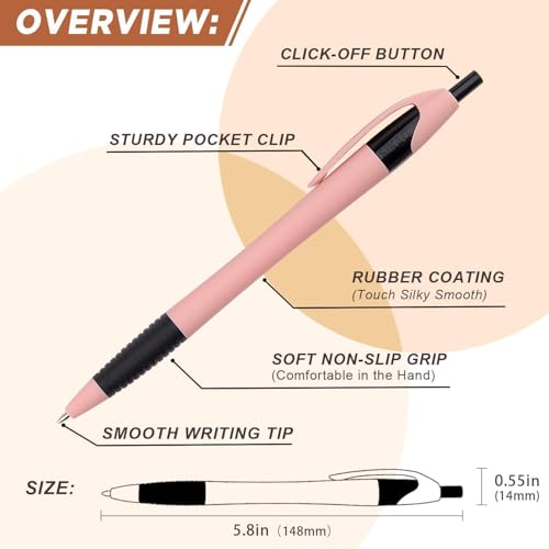 Pens Bulk, 60 Pack Gripped Slimster Ballpoint Pens -Morandi | Black Ink 1.0mm, No Bleed No Skip Smooth Writing, Click Pens with Soft Grip for Teacher Student, School & Office Gifting - style: Morandi