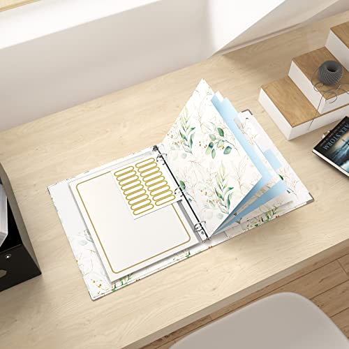 Rouidr 3 Ring Binder with clipboard, 1 inch 8.5 x 11 in Letter Size View Binders Organizer with Dividers Tabs & Clear Sleeves, School Supplies, Office Supplies, Leaves - color: Leaves, size: 1in(Letter Size)