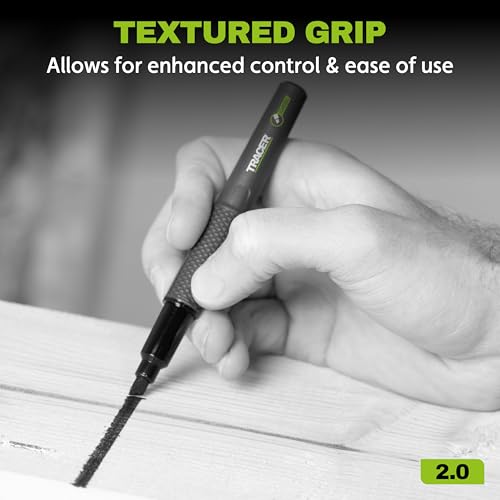 Tracer 2.0 Pack of 12 Chisel Tip Permanent Markers Black - Bulk Wide Tip Black Markers for Adults Carpentry and Construction Markers - Thick Wide Chisel Tip Marker Pens - 100 Hour Cap Off Time - size: 1 Count (Pack of 12)