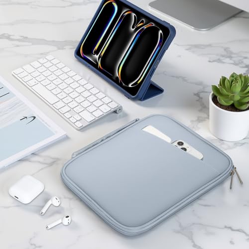 MoKo 9-11 Inch Padded Tablet Sleeve Protective Carrying Case for 11" iPad Air M4 2026, iPad A16/Pro 11 M5, i-Pad 10th/Air 5/4th 10.9, iPad9/8. 10.2, Tab S8/S9 11, Tablet Bag with Handle, Misty Blue - color: Misty Blue, size: 9-11 Inch