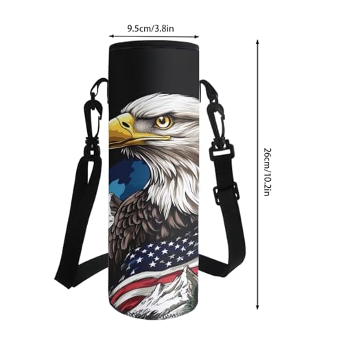 Horeset School Backpack Set for Boys 17inch Eagle American Flag Mountain Bookbags with Picnic Insulated Lunch Box Water Bottle Bag Large Capacity Middle School Bags Rucksack Kids 5-8 8-10 Years - color: Eagle American Flag Mountain