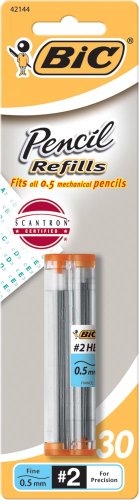 BIC Pencil Lead Refills, Fine Point (0.5mm), 30ct (L530P1) - size: 30 Count (Pack of 1), style: Fine Point