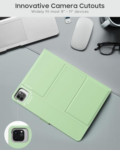 MoKo Universal Tablet Case with QWERTY Keyboard for 9",9.7",10.1",10.2",10.4",10.5",10.9" Tablet, with Removable Wireless Bluetooth Keyboard&Pen Holder for iPad, Samsung, Fire, Pixel, Other, Green - color: Green