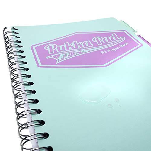 Pukka Pad 5 Subject Spiral Notebook 3-Pack - 200 Pages, 100 Sheets of 80GSM Paper with Repositionable Dividers & Perforated Edges for School & Office Planning & Organization - B5-7 X 10, Pastel - color: Pastel