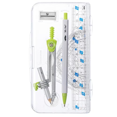 Mr. Pen- Geometry Set, 7 pcs, Compass for Geometry Compass Math | Geometry Kit with Storage Box, Math Compass, Geometry Set for School, Protractor and Compass Set, Drawing Tools, Ruler Set