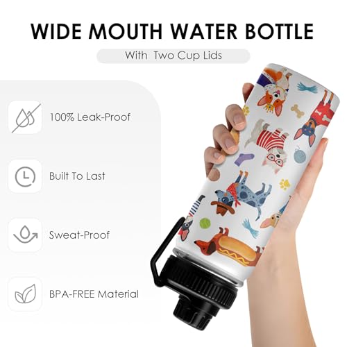 Dog Gifts For Women - Birthday Christmas Gift For Dog Lovers - Cute Dogs 18oz Tumbler With Handle for Dogs Mom, Keeps Drinks Cold & Hot Double Wall Vacuum Insulated Water Bottle - color: Pug