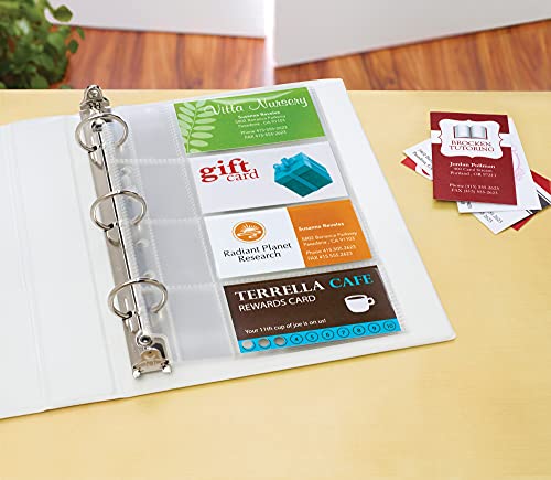 Avery Clear Business Card Organizer Pages for 5.5" x 8.5" Mini Binders, Pack of 5 Holds 40 Cards, 4 Packs, 20 Pages Total (76025) - style: 4 Pack