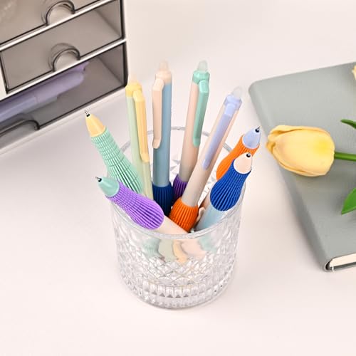 Temiary 8 Pcs Retractable Erasable Gel Pens & 10Pcs Extra Refills, Gel Ink Pen with Eraser, Fine Point 0.5mm Smooth Writing for Office School Supplies (Blue Ink)