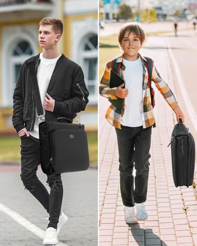 2 Inch 3-Ring Zipper Binder with Shoulder Strap, O-Ring Zip Up Binder with 500 Sheet Capacity, Compatible with 13" MacBook/Tablet, for School, Office (Black)