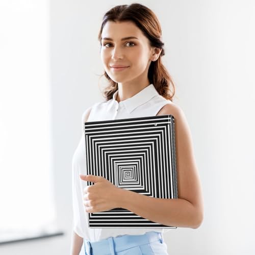 3D Black and White Optical Illusion Binder 1.5 Inch Binder with Clipboard&Pockets, Hardcover Binders 3 Ring, Heavy Duty Large File Folder for Office School Supplies - Holds 200 Sheets - color: 3d Optical Illusion, size: 1 Pack-12.4x10.63in