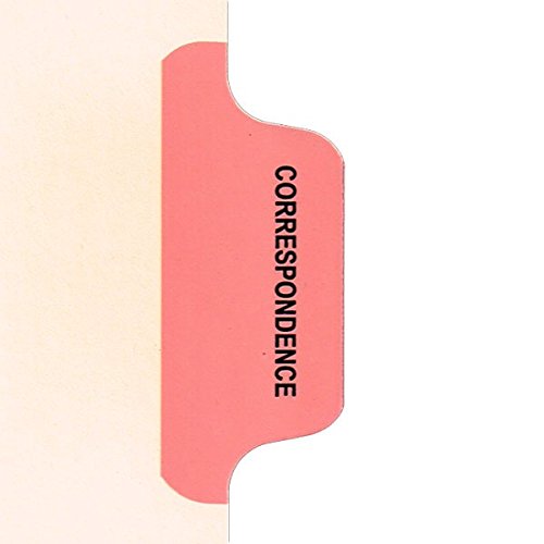 Individual Chart Divider Packs, Correspondence (Pink), Side Tab 1/8th Cut, Pos #7 (Pack of 50)