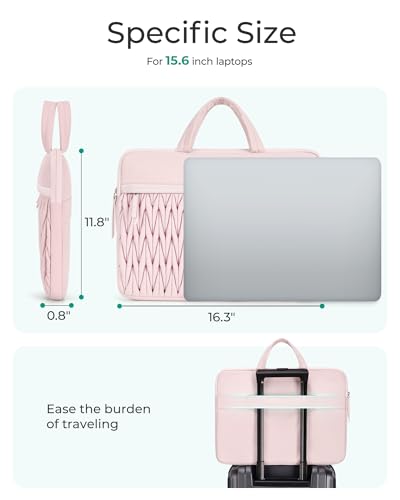 BAGSMART 15.6-16 Inch Laptop Case, Padded Laptop Bag Sleeve for MacBook Pro, Shockproof Macbook Case Laptop Cover Compatible for Dell HP Lenovo Asus Acer, Beige