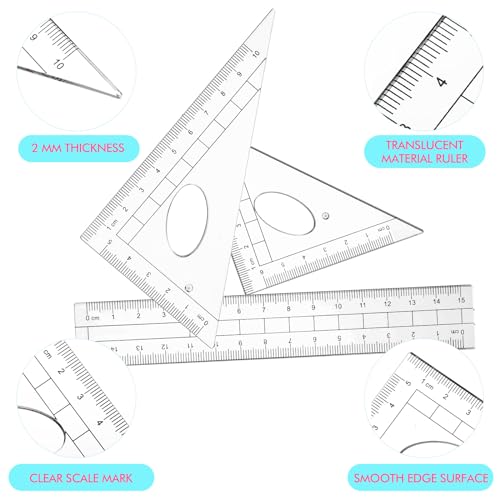 Zonon 24 Sets Math Geometry Kit Student 10 Pcs Shatterproof Storage Box Includes Compass, Rulers, Protractor, Eraser, Pencil Sharpener, Lead Refills, Pencil for Back to School Students Class Teacher