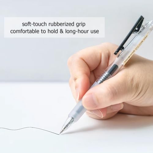 Ultra Fine Point Pens 0.38mm Retractable Gel Pens for Journaling, Planner, Note Taking, Quick Dry Black Ink, Refillable, 6 Count - style: 6 Counts