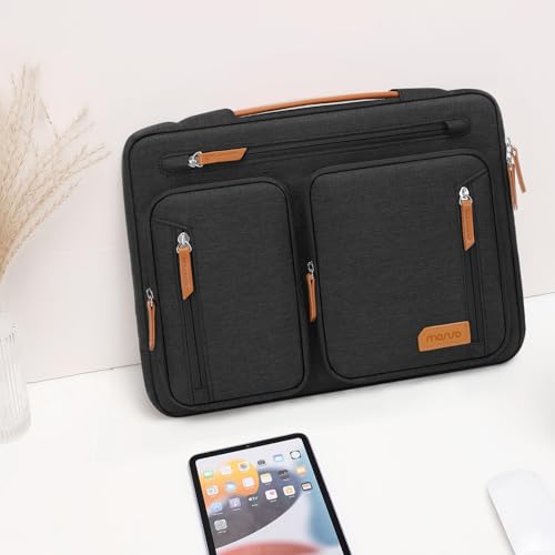 MOSISO 360 Protective Laptop Case 15 inch, Laptop Sleeve | Compatible with MacBook Air 15 M5 M4 M3 M2, Dell XPS, Side Open Carrying Computer Bag with 5 Accessory Pockets&Belt, Black - color: Black, size: 15 inch