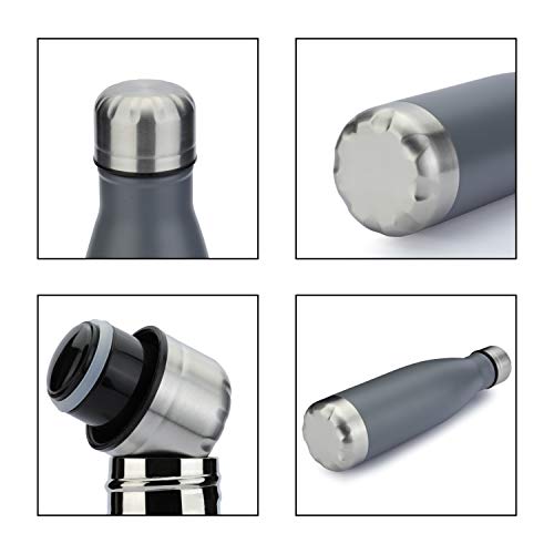 MEWAY 17oz Sport Water Bottle 8 Pack Vacuum Insulated Stainless Steel Leak-Proof Double Wall Cola Shape Water Bottle,Keep Drinks Hot & Cold (Cold Gray,8 Pack) - color: Cold Gray