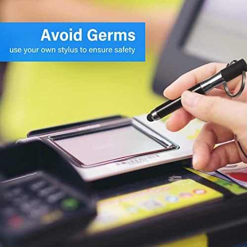 Outus 4 Pcs Mini Stylus Pen with Keychain for Touchscreen | Capacitive Tip, Compatible with Most Touchscreen Devices, Keyring Loop, Bulk Set, rose gold silver black gold