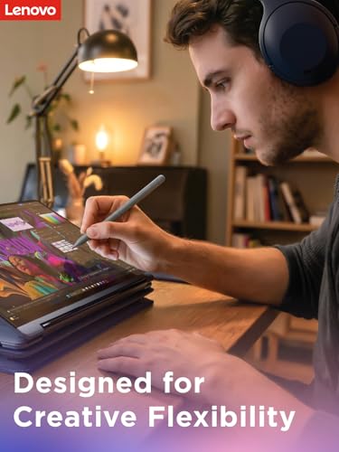 Lenovo Yoga Pen 2 with Magnetic Pen Case, AES 3.0 Stylus with 8192 Pressure Levels, USB C Rechargeable, Tilt Detection, Multi Protocol Support for Lenovo Yoga 2 in 1 PCs, Luna Grey - color: Luna Grey