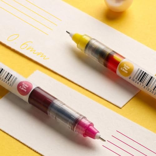 Multicolor Rollerball Pens Pack of 10 | 0.6mm Medium Fine Point | Smooth Writing Liquid Ink | Quick Dry | Non-Refillable Cap Pens for School, Office, Home, Journaling & Note Taking - color: Multicolour