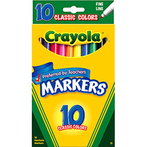 CRAYOLA MARKERS FINE LINE 10 COUNT - size: 10 Count (Pack of 1)