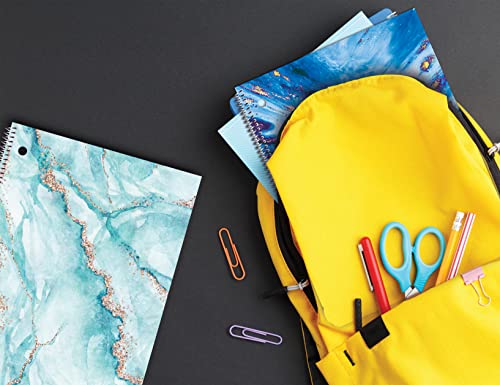 Better Office Products Marble Design Spiral Notebooks, 2 Pack, College Rule, 100 Sheet, 10.5 x 8 inches, Abstract Marble Fashion Design Covers, 2 Pack