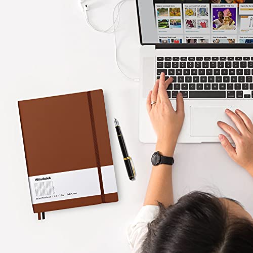 B5 College Ruled Notebooks - 2 Pack B5 Large Journal Notebooks with 376 Numbered Pages,100gsm Thick Lined Paper,Soft PU Leather Cover,7.6 X 10 inch(BROWN) - color: Brown