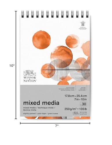 Winsor & Newton Professional Mixed Media Pad, 7" x 10", 30 Sheets, 250gsm, White - size: 7" x 10", style: Mixed Media Pad - White