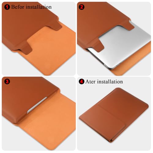 Custom Initials Name Slim Protective Laptop Sleeve for 13/13.3/14 Inch MacBook Pro Air M1 Chip A2338 A2337 A2289 A1989 A1932 Waterproof Carrying Case Bag with Stand Mousepad PU Leather Cover Grey - color: Grey, size: 13.3-14 inch