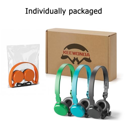 Keewonda 4 Pack Wired School Classroom Headphones Headsets for Students Teens and Adults Individually Bagged - size: 4Pack