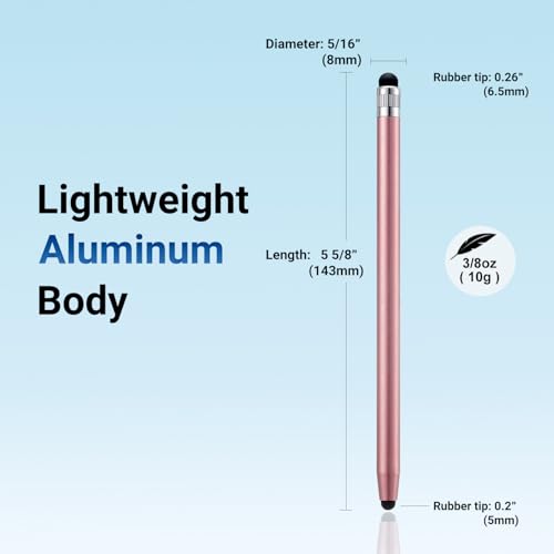 LINFANC 12Pcs Rose Stylus Pen for Touchscreen, 2-in-1 Stylus Pen for iPad | High Precision & Sensitivity, Aluminum Body, Suitable for iPad iPhone Android Smartphone Tablet Switch and All Touch Screens - color: 12 Rose Gold