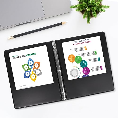 CIXILDTS 1.5-inch Round Ring Binder, 1-1/2" 3 Ring Binder Fit Letter Size Paper, Presentation View Binders, Black, 6-Pack - color: Black, size: 1.5", style: 6-Pack