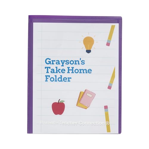 ECR4Kids 2-Pocket Parent-Teacher Classroom Communication Folder, School Supplies, Bright Purple, 36-Piece - color: Purple