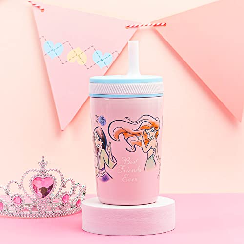 Zak Designs Disney Princess Kelso Toddler Cups For Travel or At Home, 12oz Vacuum Insulated Stainless Steel Sippy Cup With Leak-Proof Design For Kids (Ariel, Belle, Cinderella, Mulan, Tiana) - color: Princess