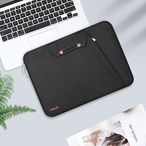 MOSISO Laptop Case 13.3 inch, 13-13.3 inch Laptop Sleeve, Black | Compatible with MacBook Neo/Air 13.6/Pro 13/Pro 14, HP Dell ASUS Lenovo, Polyester Vertical Bag with Bevel Pocket&Handle&Belt