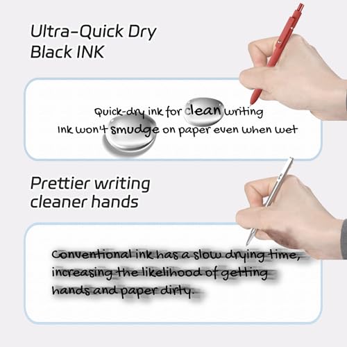 ACEES Gel Pens, 5Pcs 0.5mm Fine Point Black Ink Pens With Smooth Writing,Office Desk Accessories,Quick Dry Pens For Journaling,Ballpoint Writing Supplies, Gift for Women and Men (Retro) - color: Retro